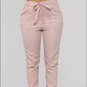 Mauve linen pants